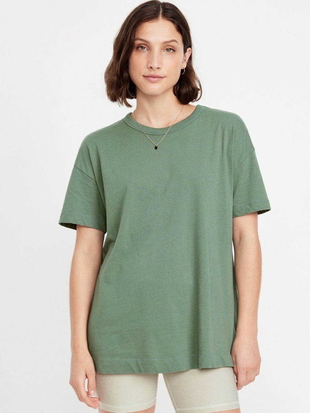 NWT Old Navy Every Wear Oversized Crewneck Tee in Herb Green Sz M-tall